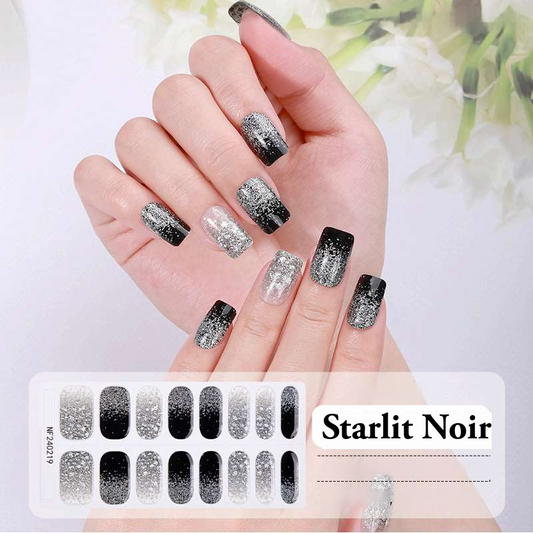 Starlit Noir – UV-Gel-Nagelfolien – StickyNails Studio