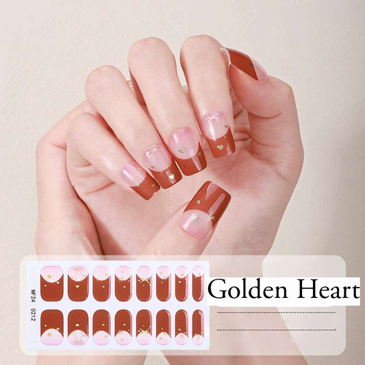Golden Heart - UV Gel Nagelfolien - StickyNails Studio