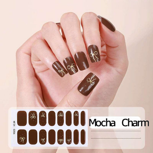 Mocha Charm – UV-Gel-Nagelfolien – StickyNails Studio